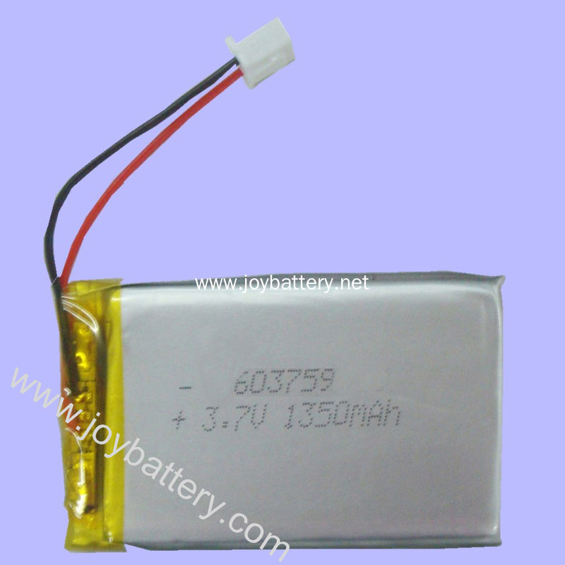 3.7V 603759 1350mAh Polymer Li ion Battery