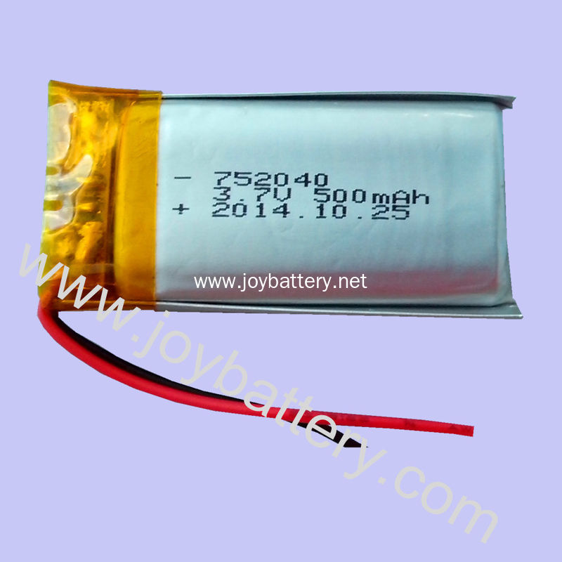 752040 3.7v 500mAh Li-ion Battery Rechargeable Lithium Polymer Battery For Blueteeth