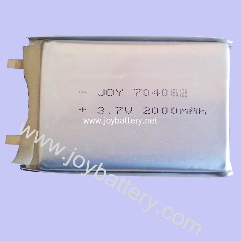 704062 3.7V 2000mAh li-polymer battery