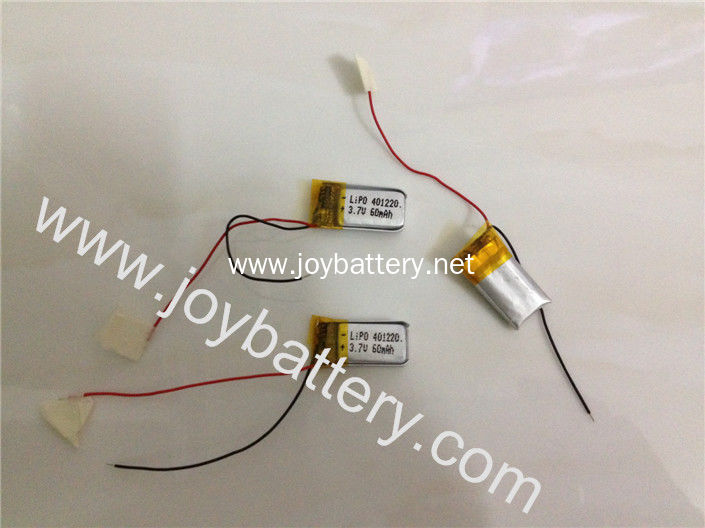 ultra small lipo battery 401220 3.7V 60mah li-polymer battery for bluetooth headset