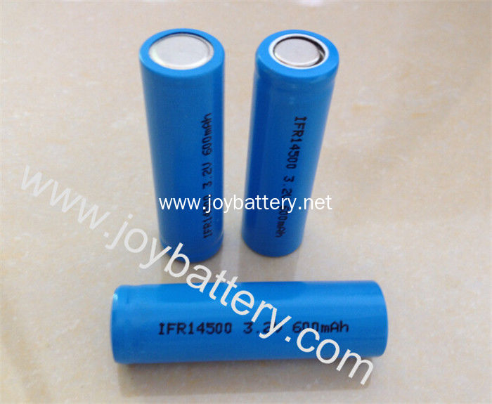 High quality 3.2V 14500 600mAh lifepo4 battery for led torch, digital camera,solar latern