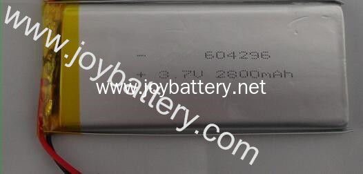604396 3.7V 2800mAh polymer battery in stock,3.7V 2800mah 604396 cell for MP4/cellphone